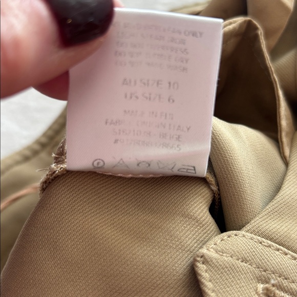 Scanlan Theodore Beige Flat Front Straight Wide Leg Trousers Size 6 - Picture 8 of 8